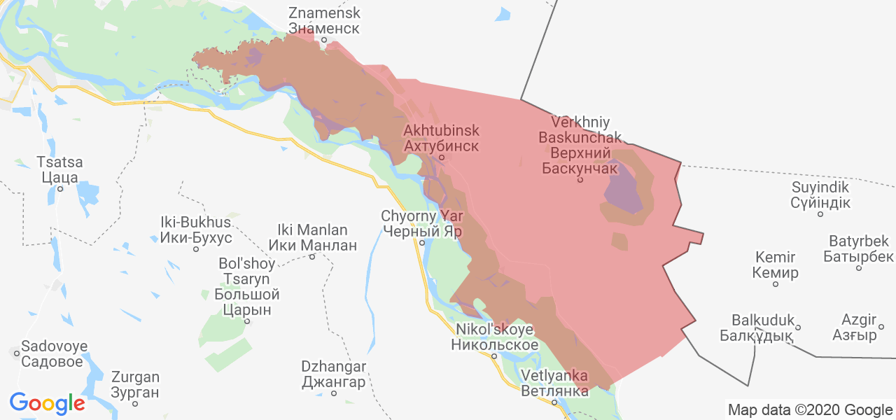 Изображение Ахтубинского района Астраханской области на карте