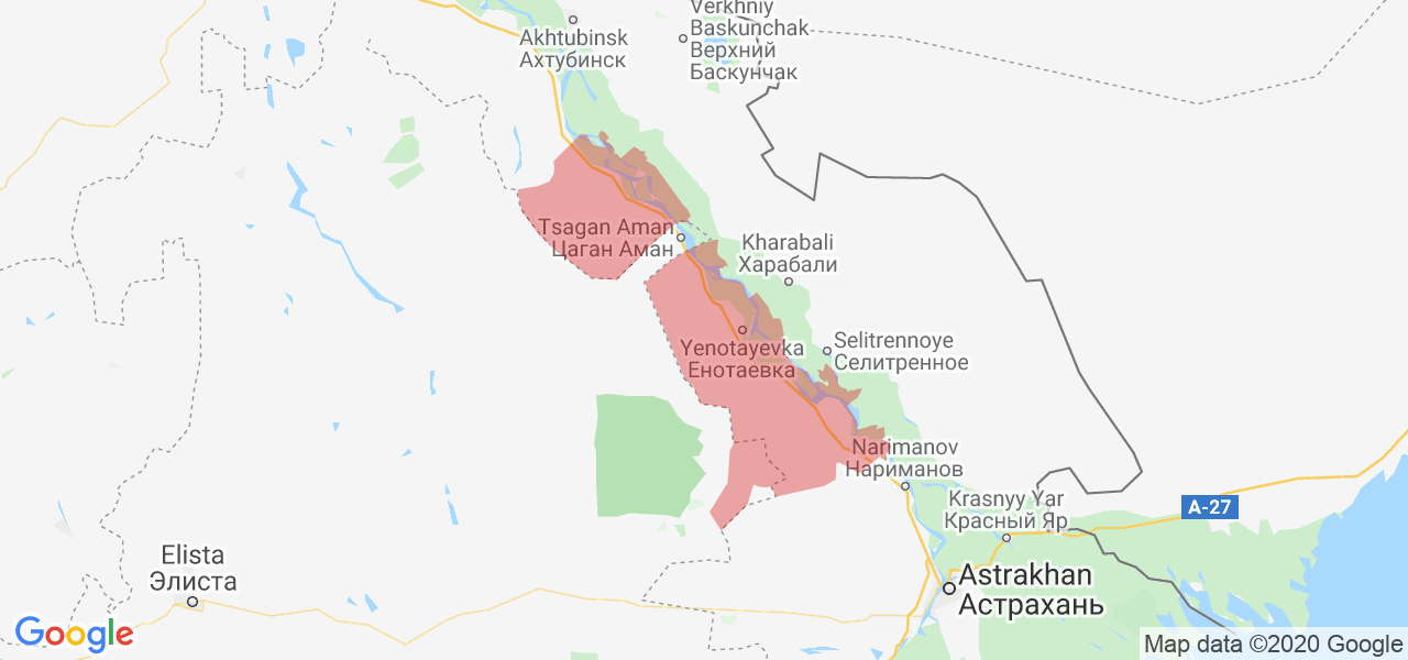 Изображение Енотаевского района Астраханской области на карте