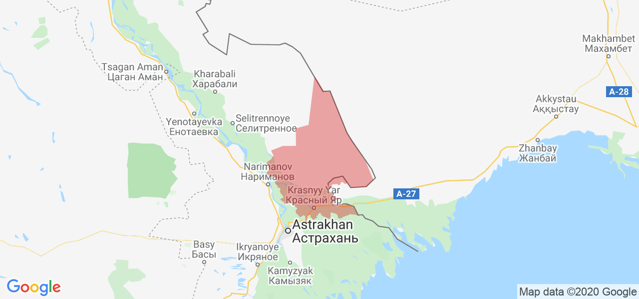 Изображение Красноярского района Астраханской области на карте