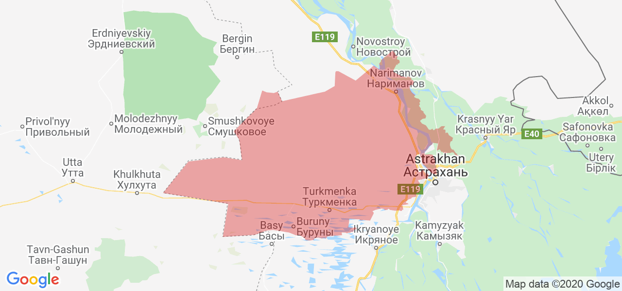 Изображение Наримановского района Астраханской области на карте