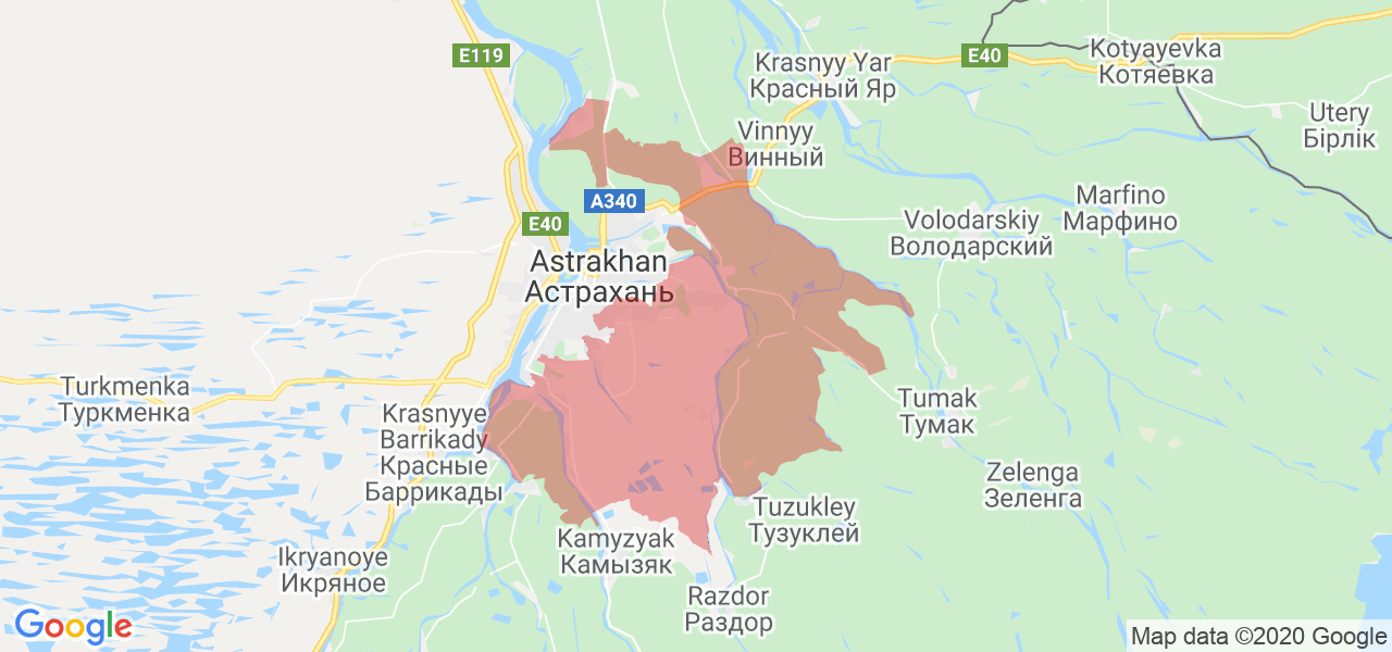 Изображение Приволжского района Астраханской области на карте