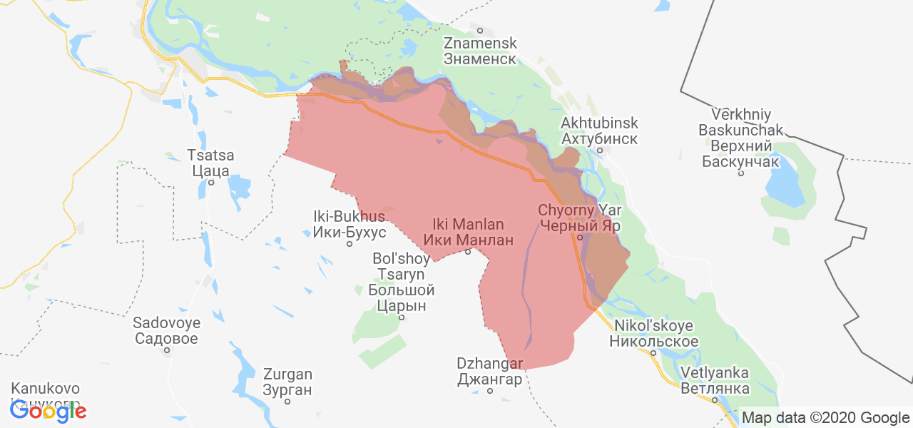 Изображение Черноярского района Астраханской области на карте