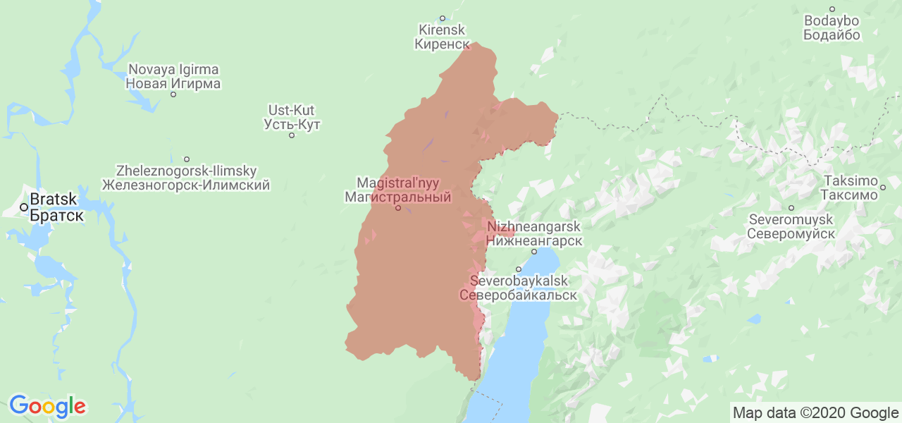 Изображение Казачинско-Ленского района Иркутской области на карте