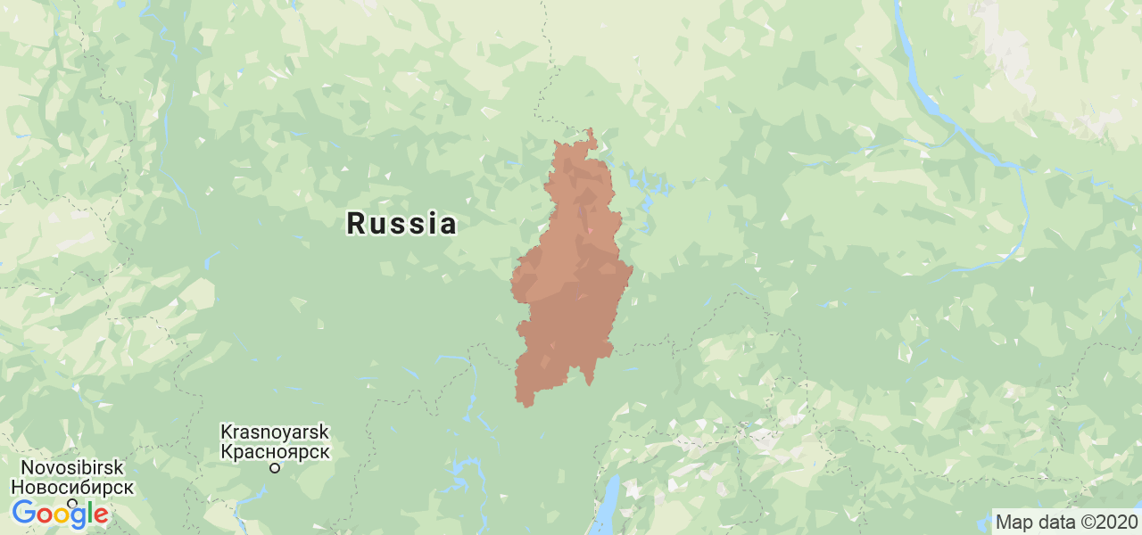 Изображение Катангского района Иркутской области на карте