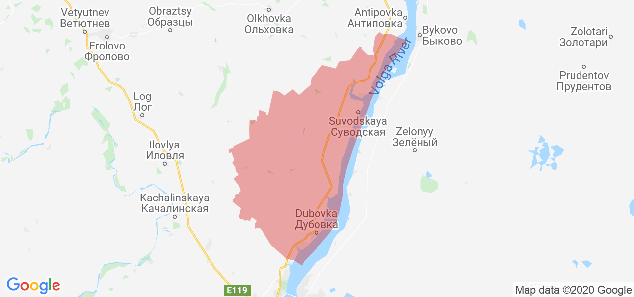 Изображение Дубовского района Волгоградской области на карте