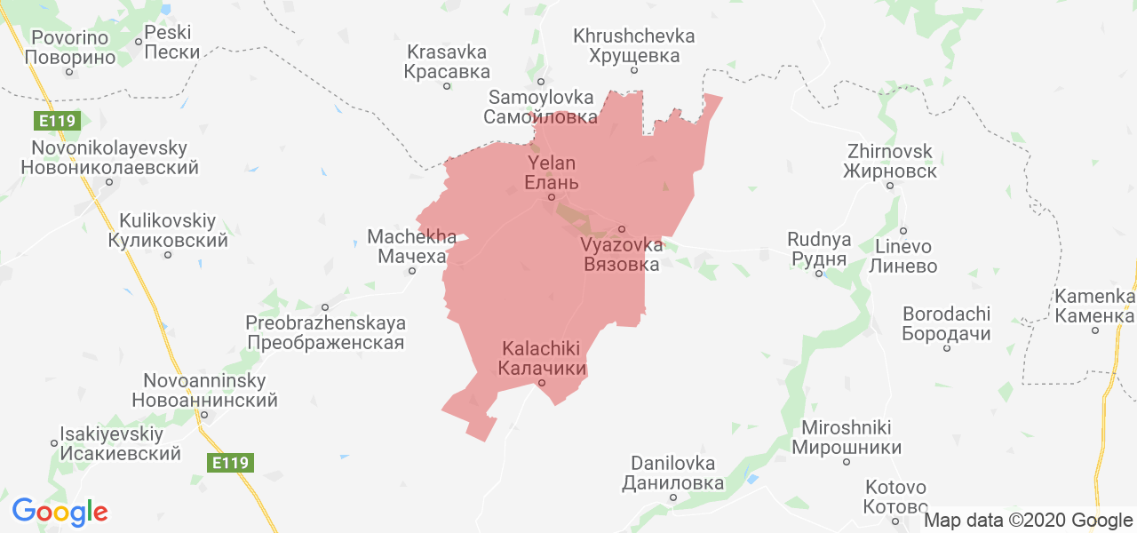 Изображение Еланского района Волгоградской области на карте