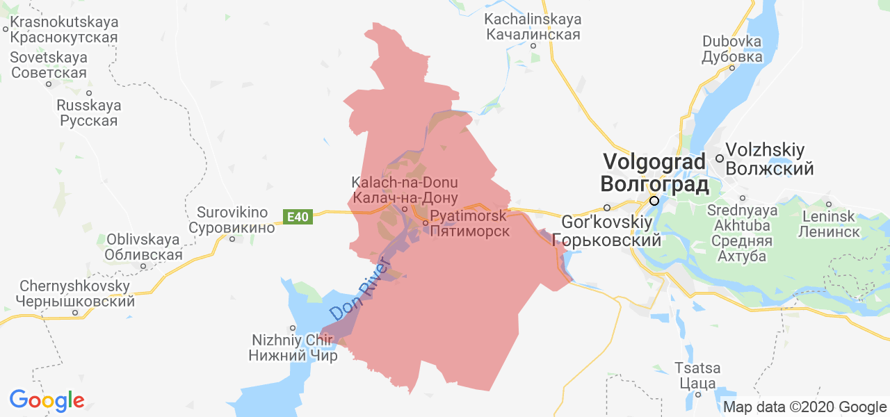 Изображение Калачёвского района Волгоградской области на карте