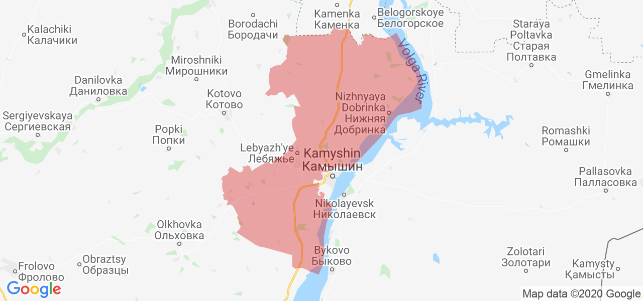 Изображение Камышинского района Волгоградской области на карте