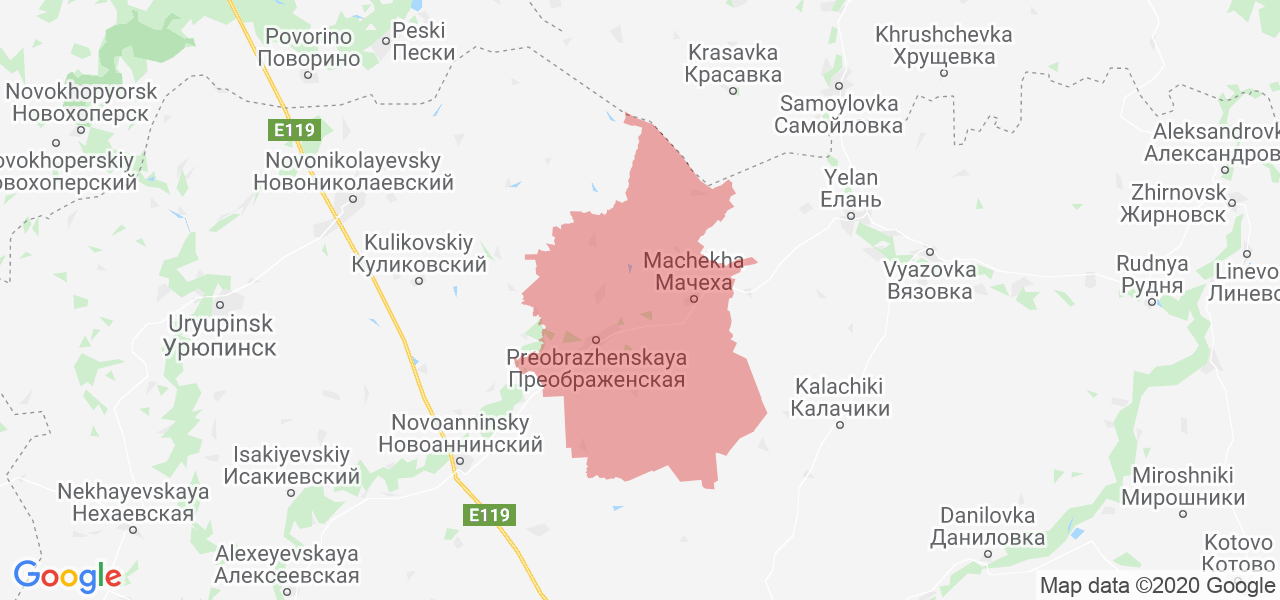 Изображение Киквидзенского района Волгоградской области на карте