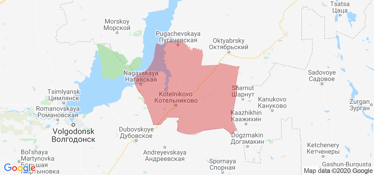 Изображение Котельниковского района Волгоградской области на карте