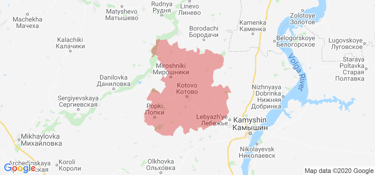 Изображение Котовского района Волгоградской области на карте