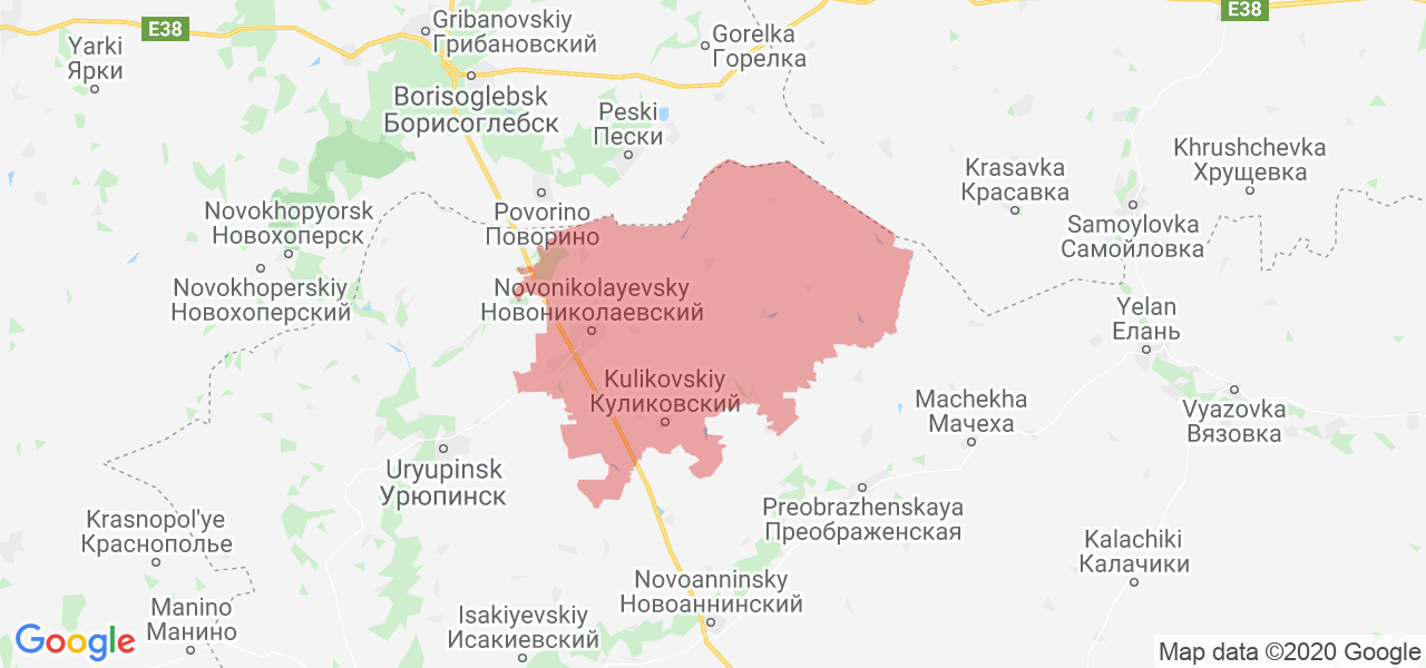 Изображение Новониколаевского района Волгоградской области на карте