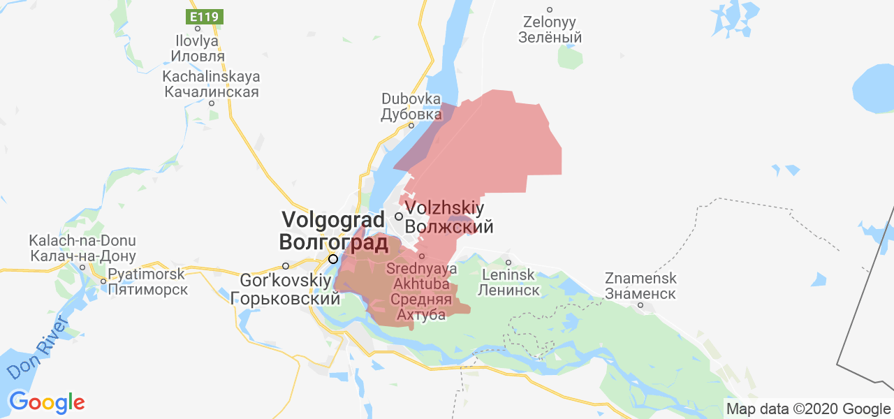 Изображение Среднеахтубинского района Волгоградской области на карте
