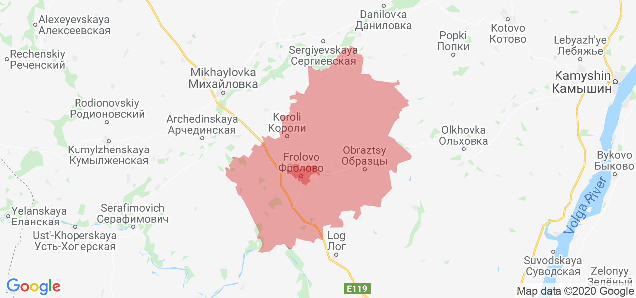 Изображение Фроловского района Волгоградской области на карте