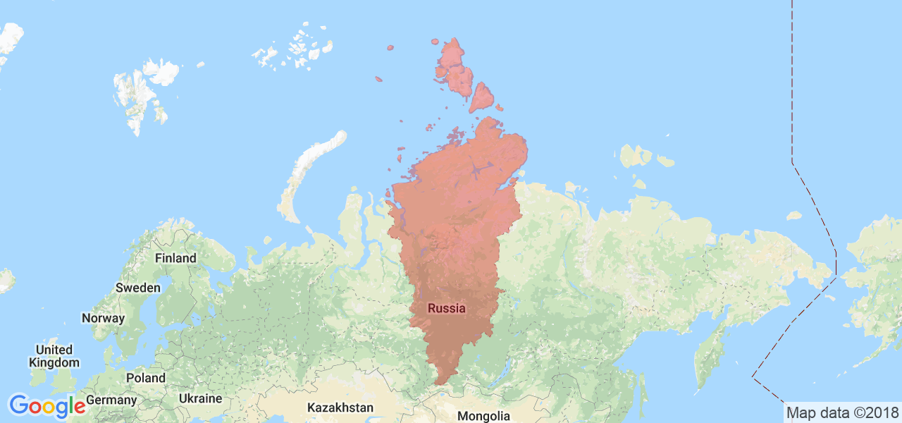 Изображение карты Красноярского края