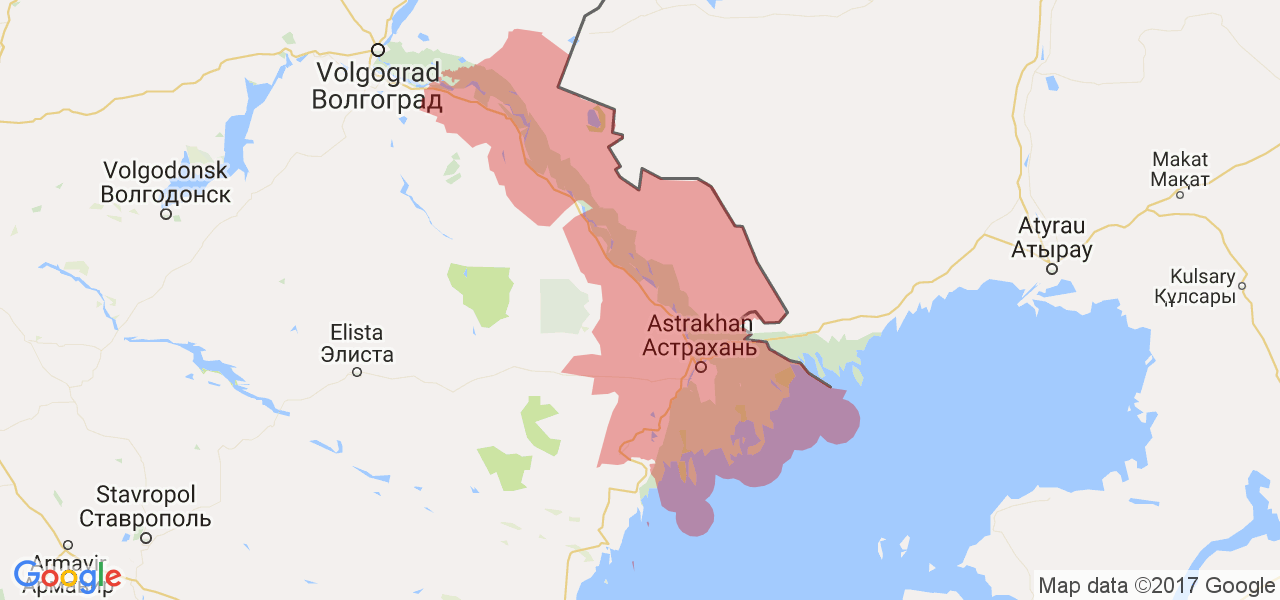 Изображение карты Астраханской области