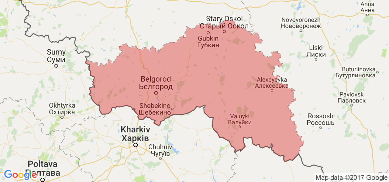 Белгородская область где карта