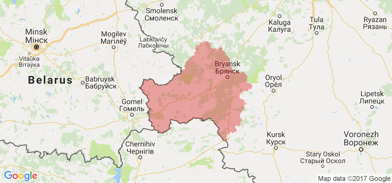 Изображение карты Брянской области