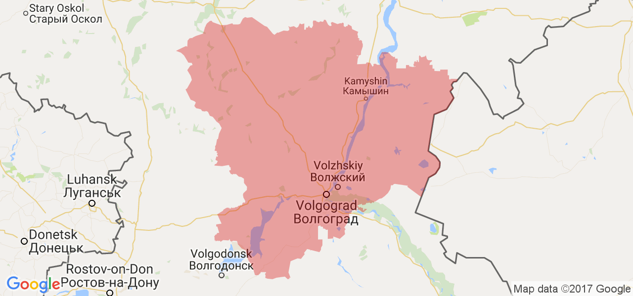 Изображение карты Волгоградской области