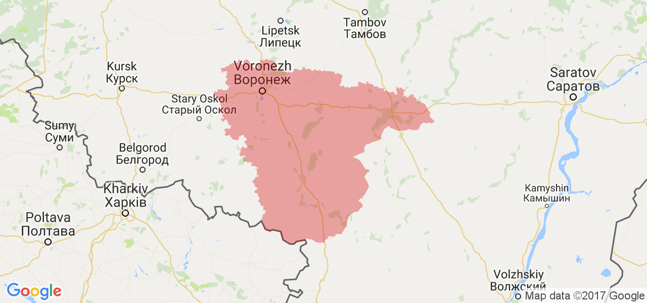 Изображение карты Воронежской области