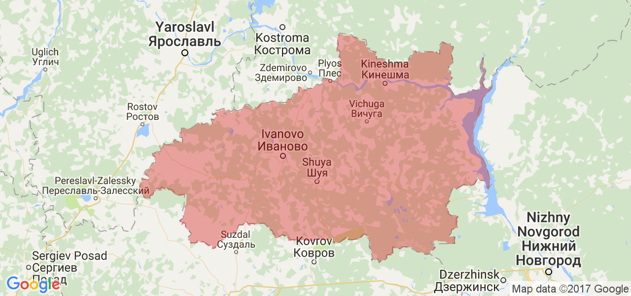 Изображение карты Ивановской области