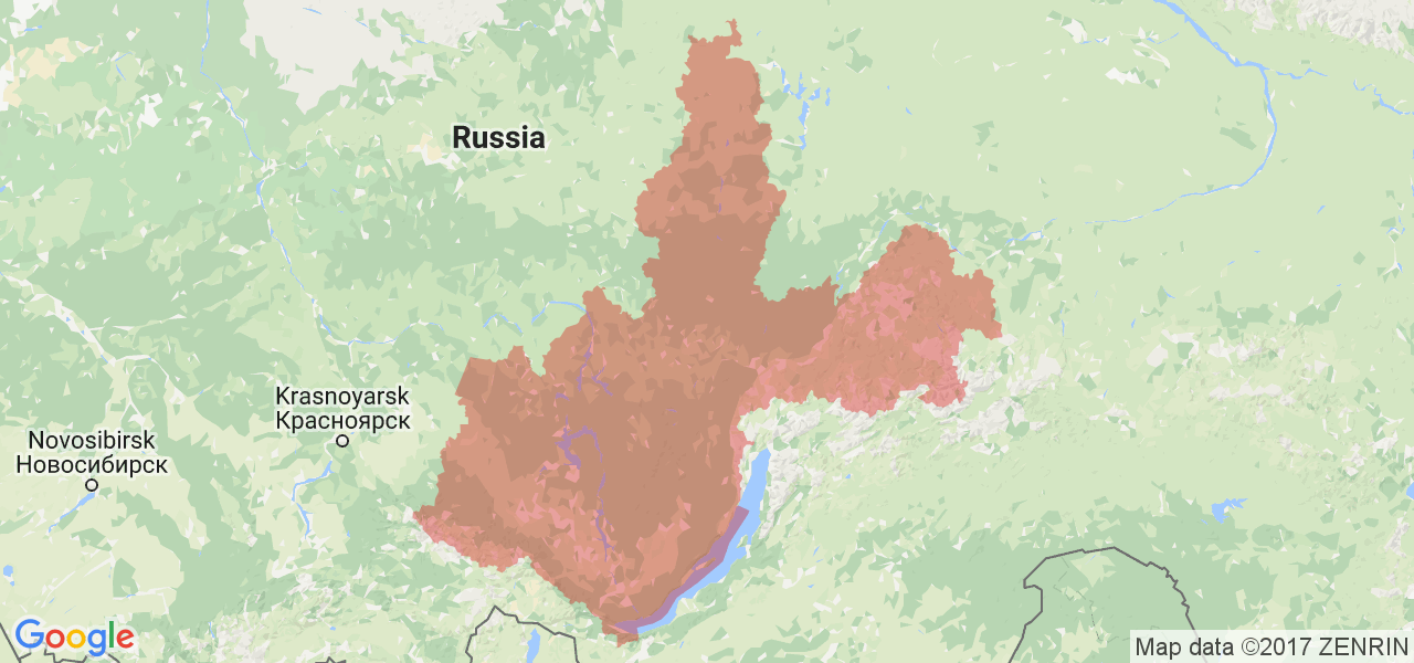 Изображение карты Иркутской области