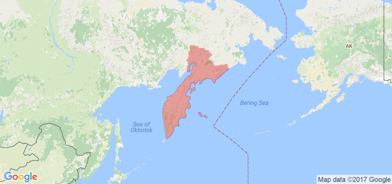Изображение карты Камчатского края