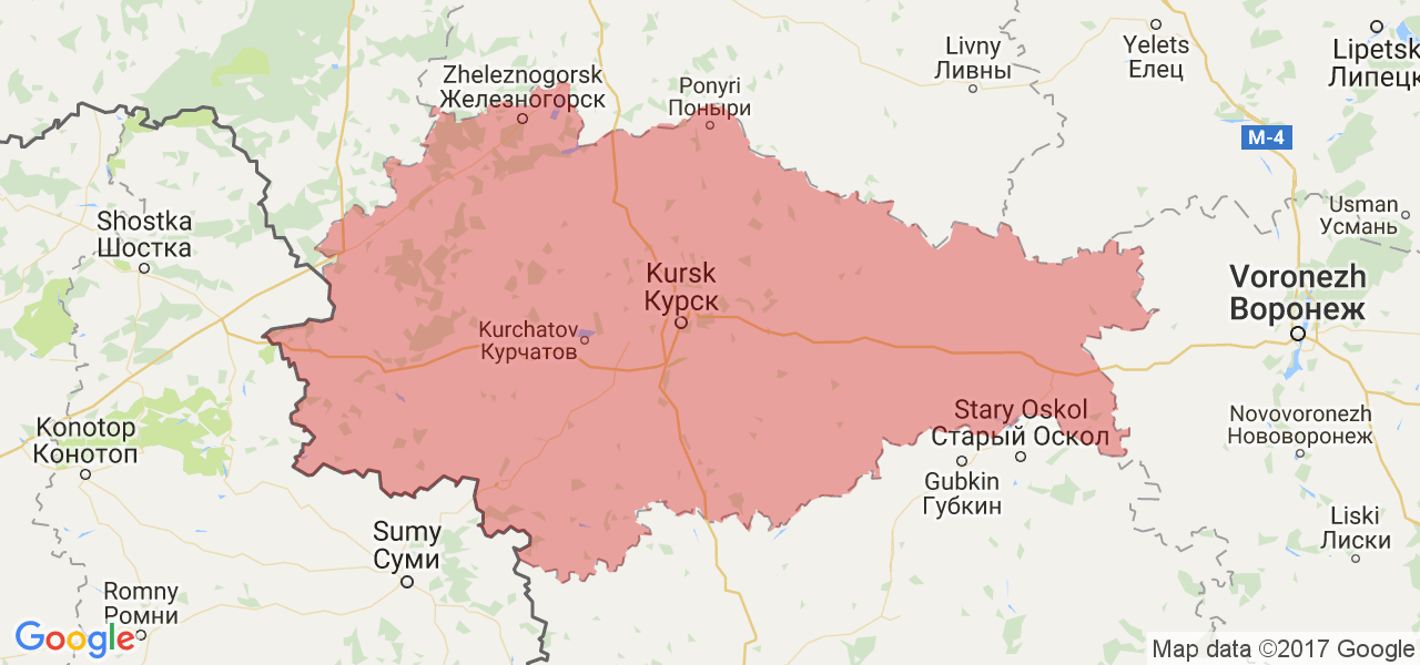 Изображение карты Курской области