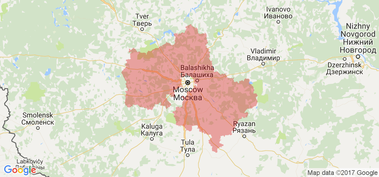 Изображение карты Московской области