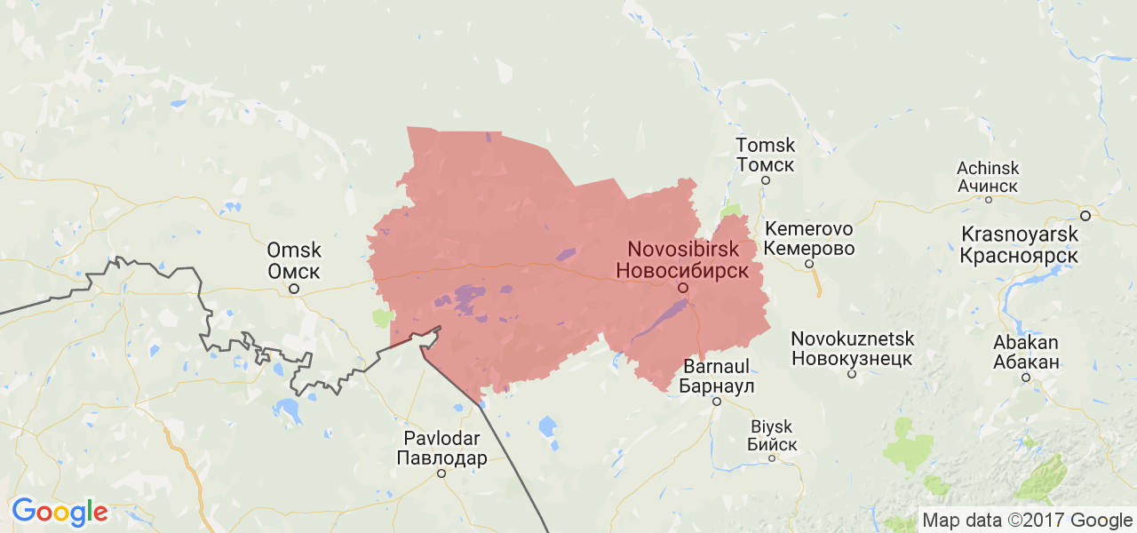 Изображение карты Новосибирской области