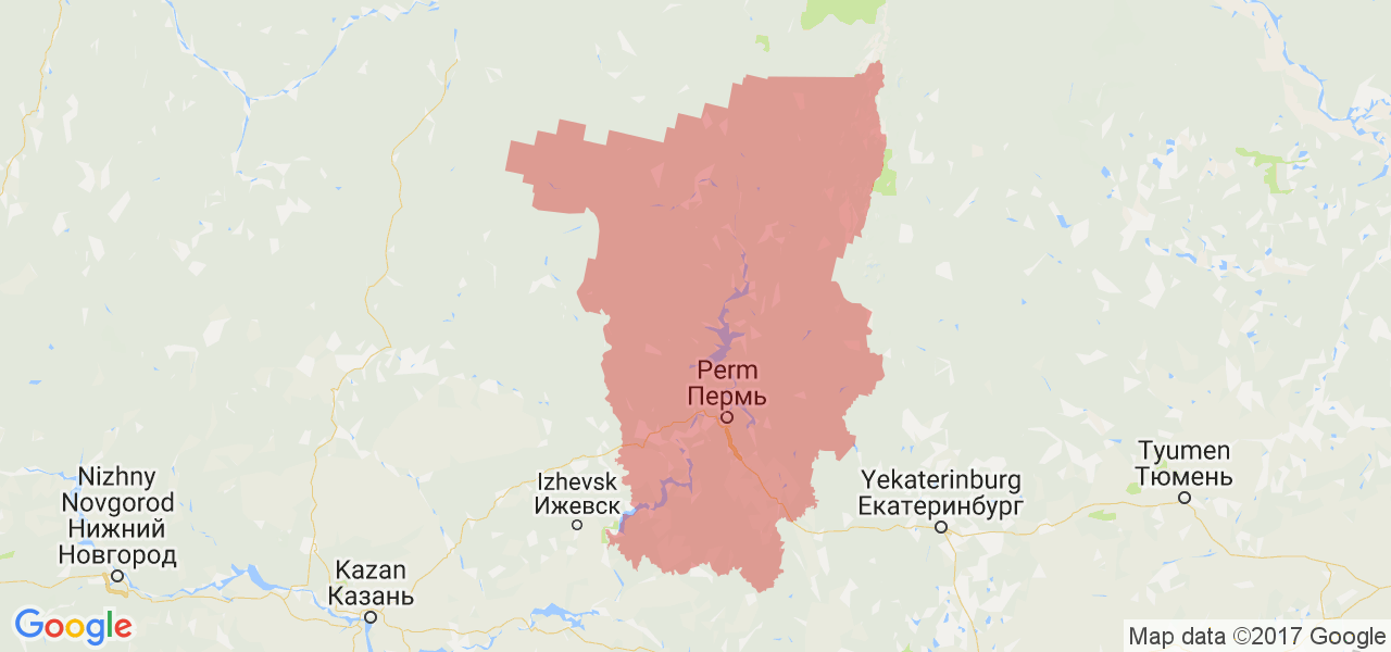 Изображение карты Пермского края