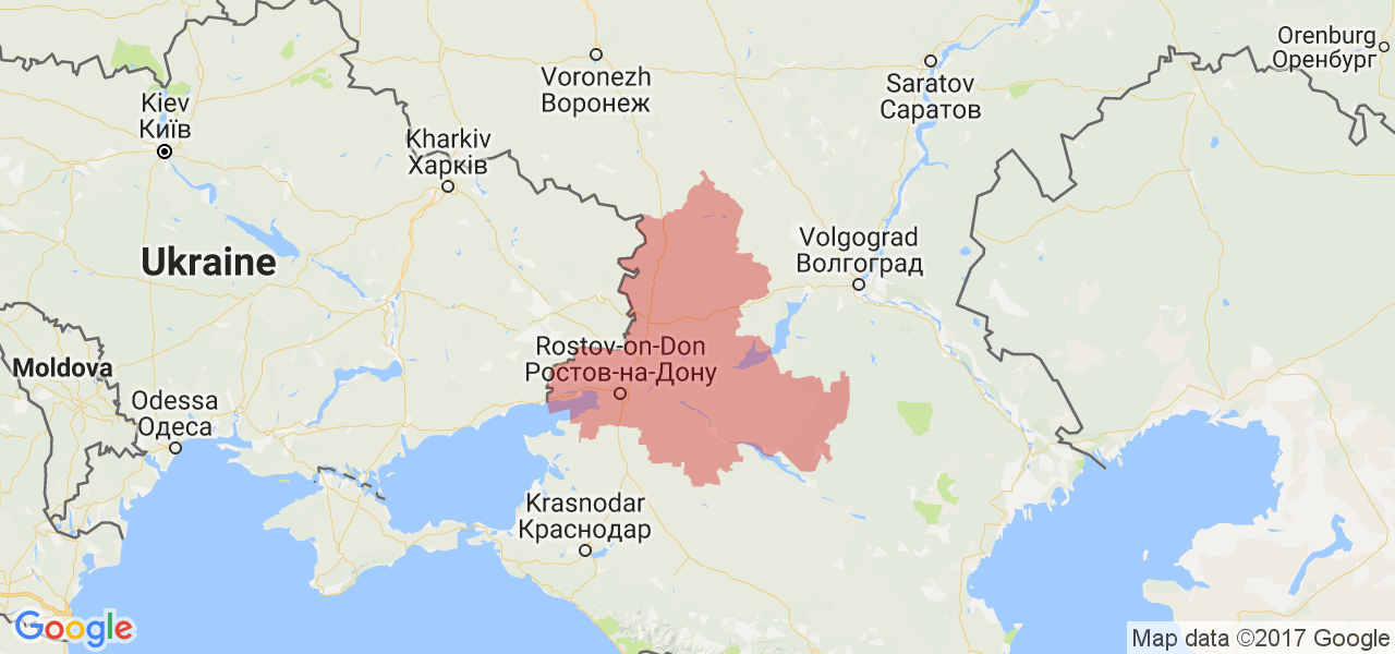 Изображение карты Ростовской области
