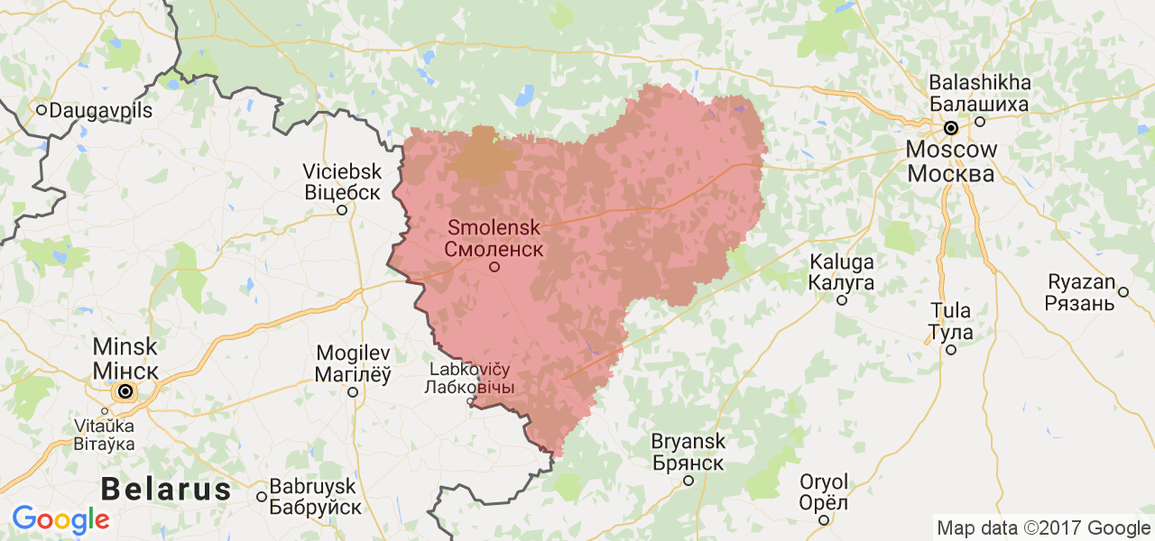 Изображение карты Смоленской области