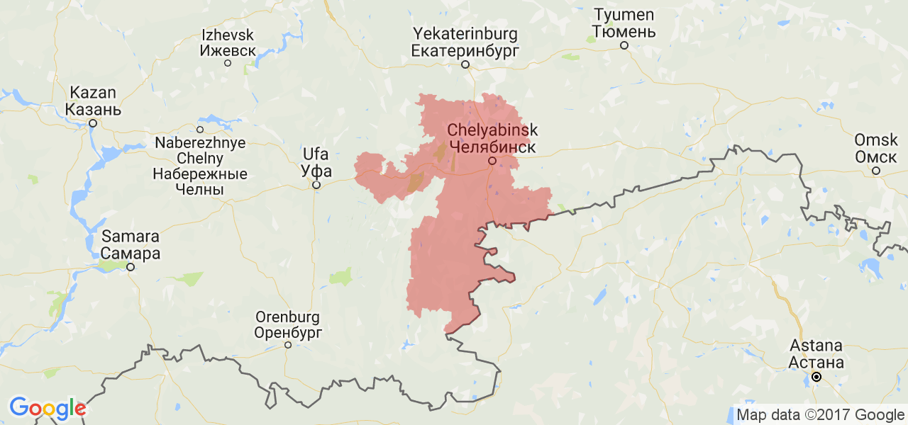 Изображение карты Челябинской области