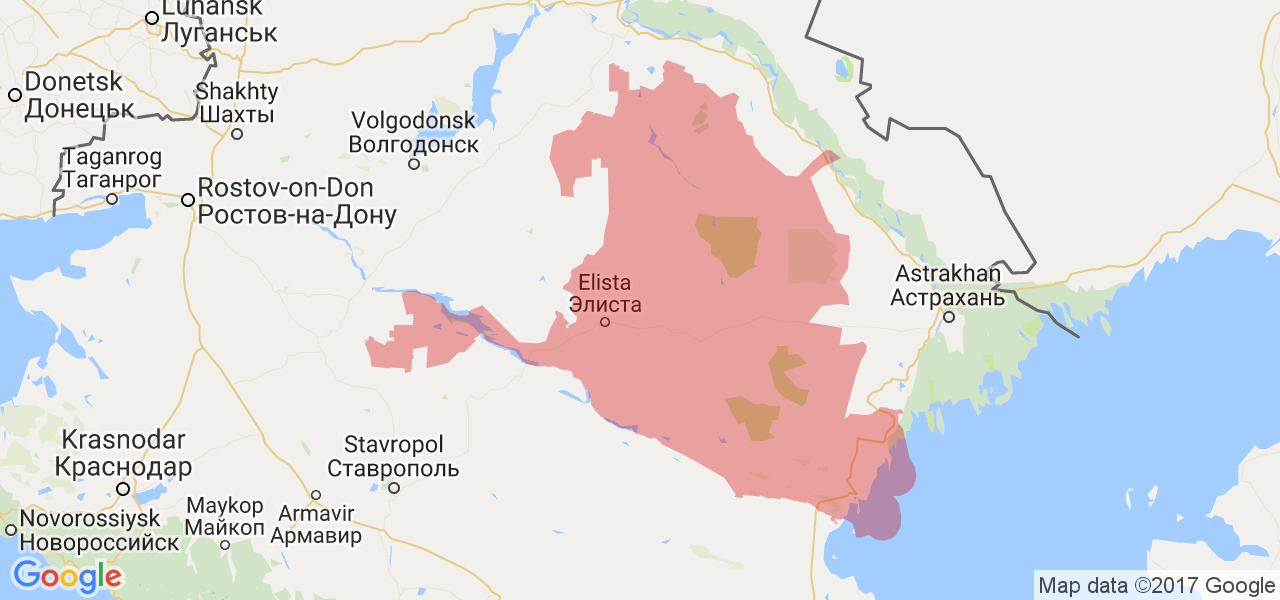 Изображение карты Республики Калмыкия