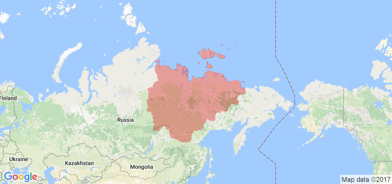 Изображение карты Республики Саха (Якутия)
