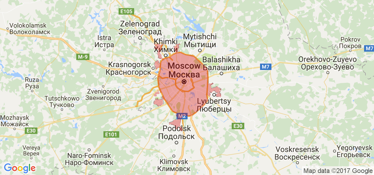 в каких районах московская прописка на карте