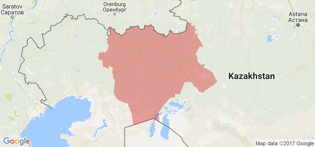 Изображение карты Актюбинской области