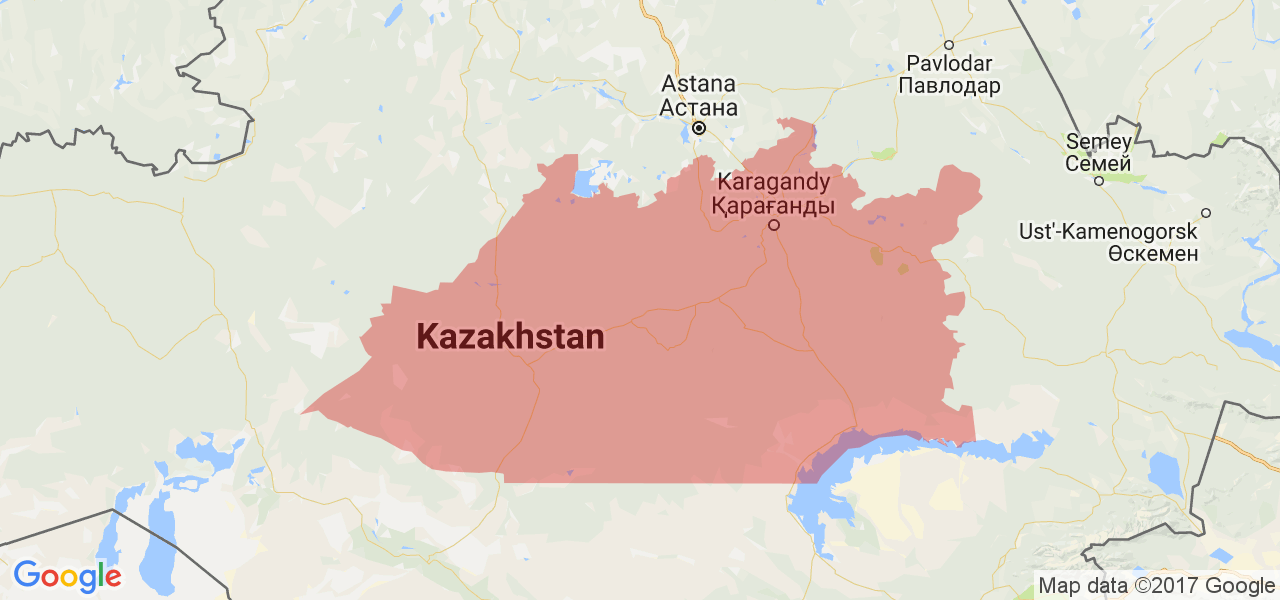 Изображение карты Карагандинской области