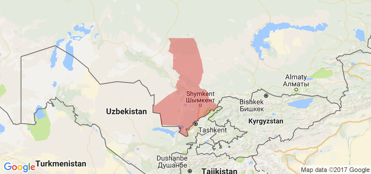 Изображение карты Южно-Казахстанской области