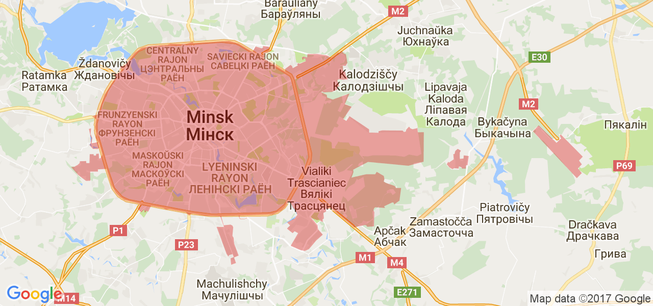 Изображение карты Минска