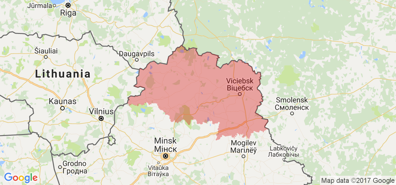 Изображение карты Витебской области