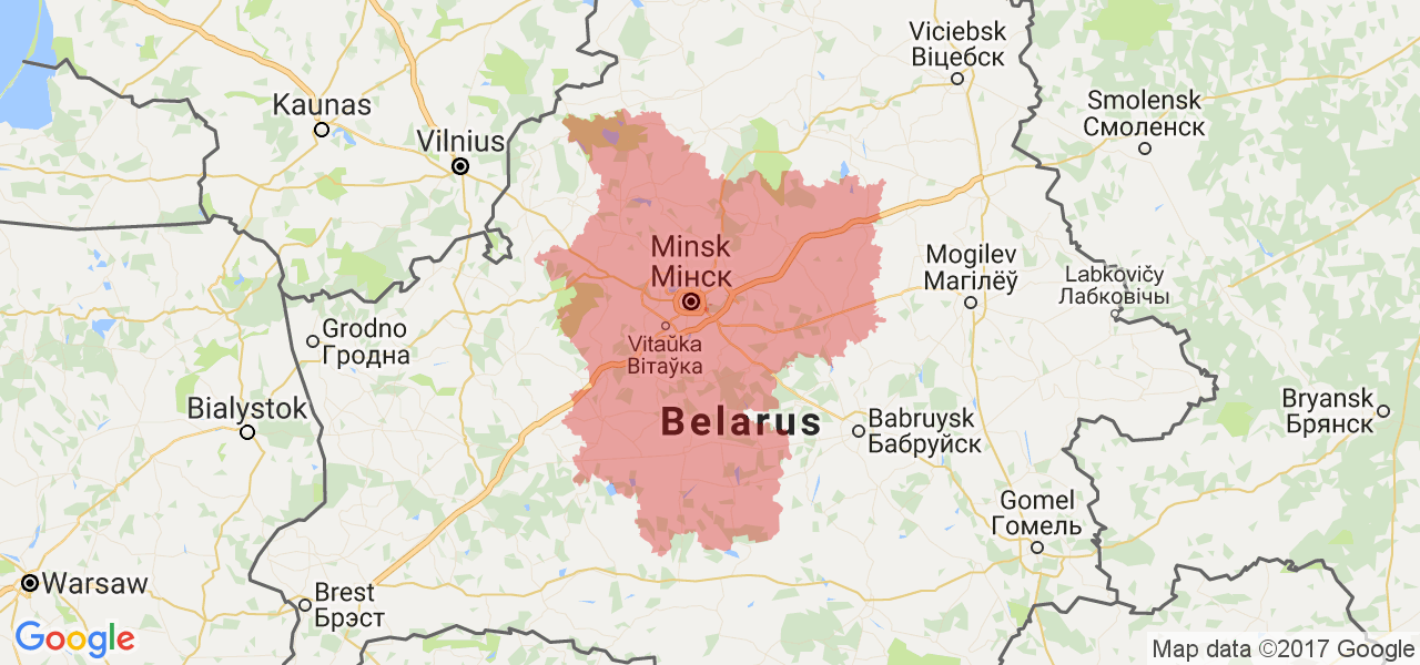 Изображение карты Минской области