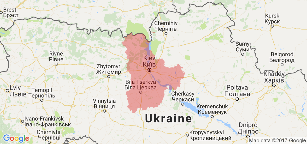 Изображение карты Киевской области