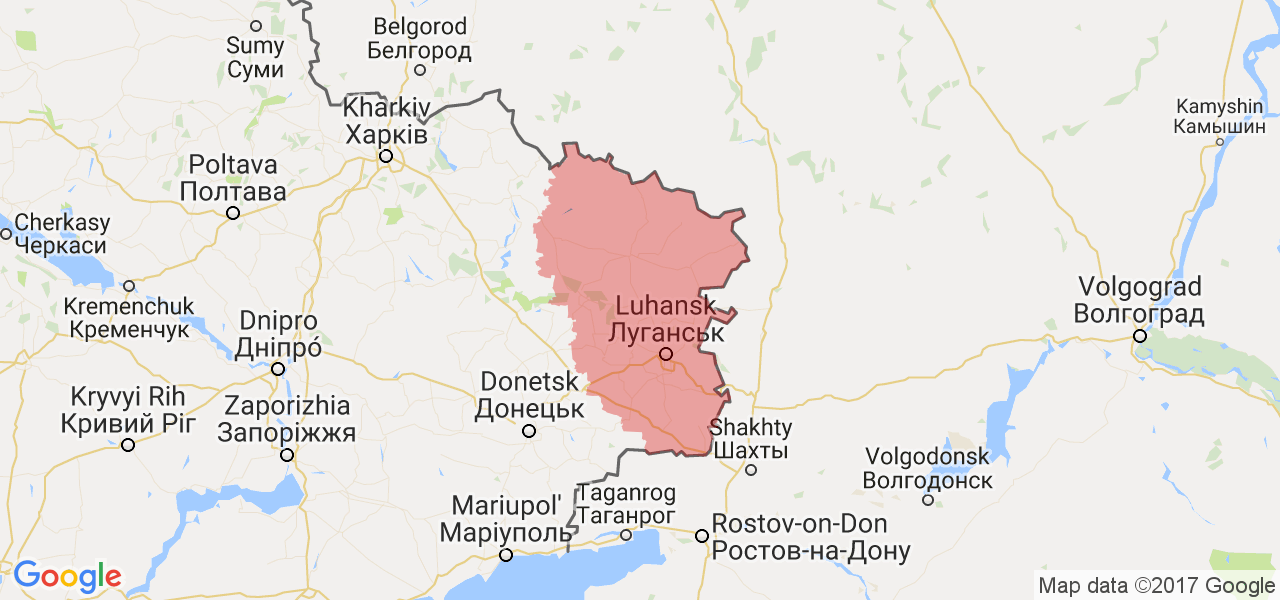 Изображение карты Луганской области