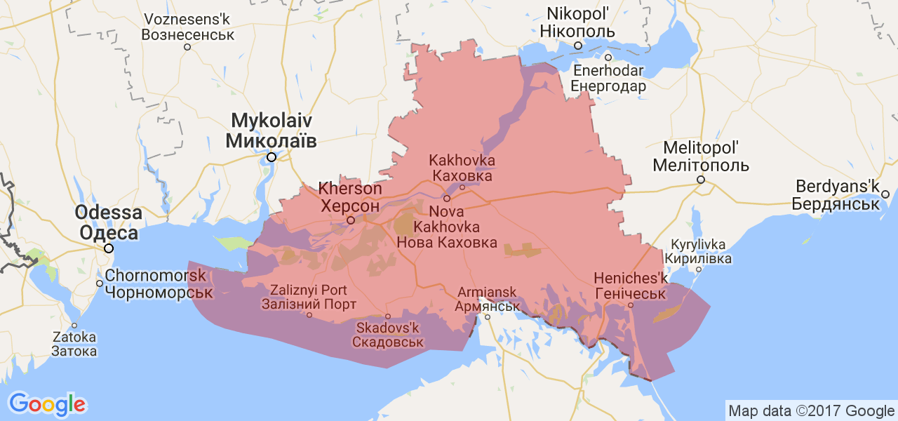 Изображение карты Херсонской области