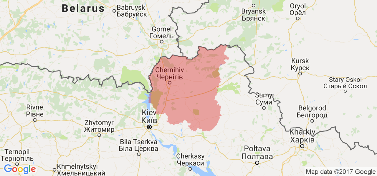 Изображение карты Черниговской области