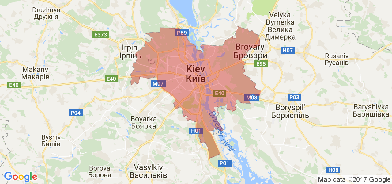 Изображение карты Киева