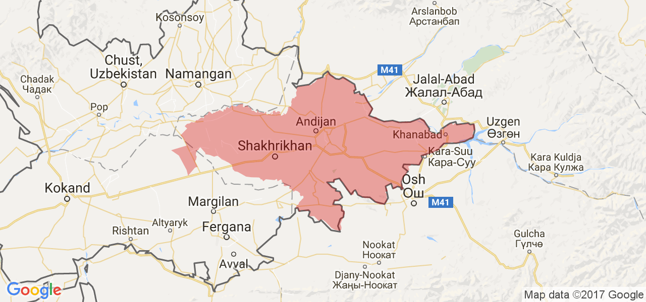 Изображение карты Андижанской области