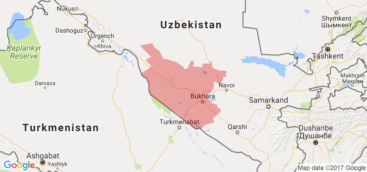Изображение карты Бухарской области
